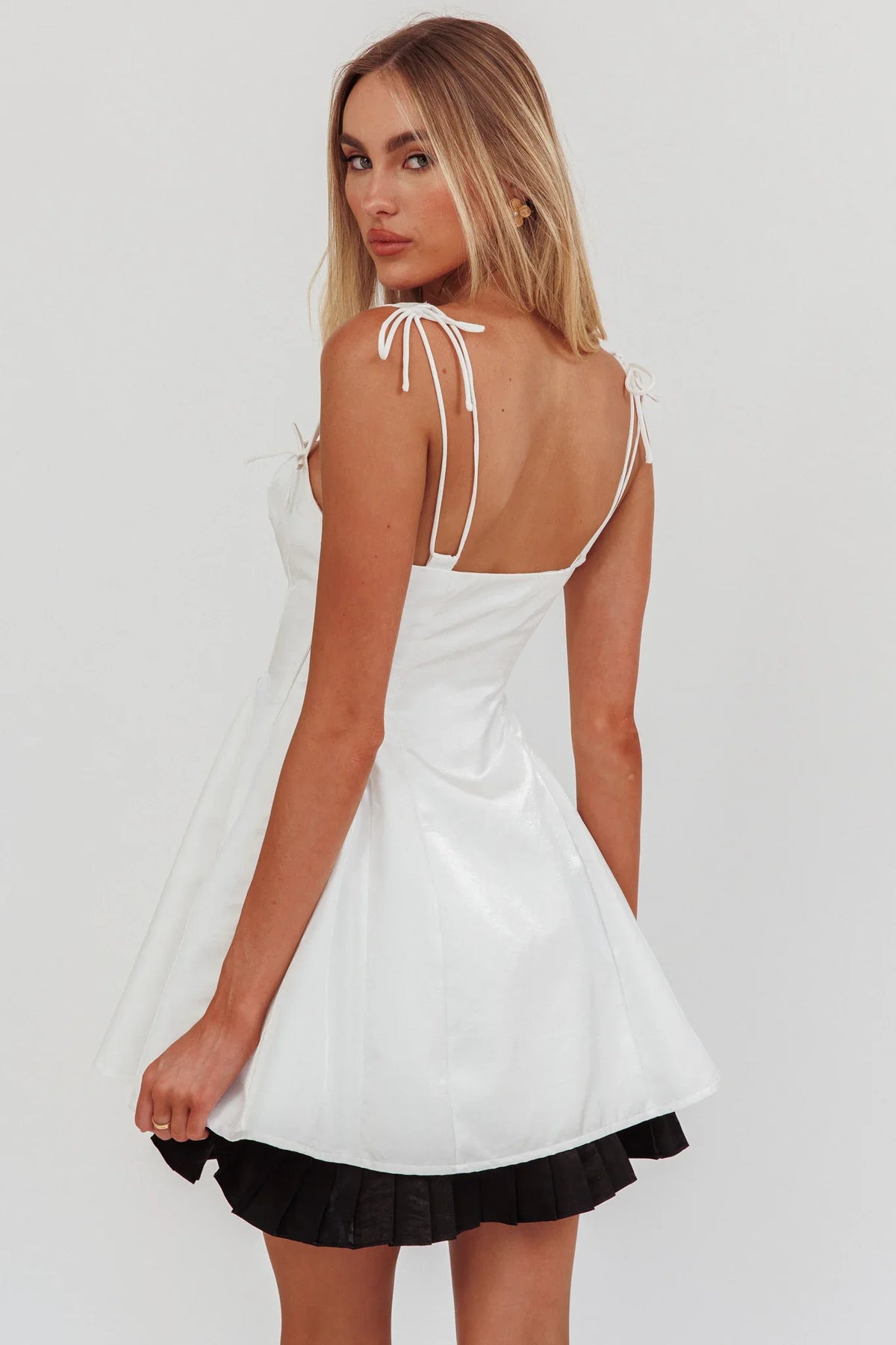 Night Rider Fit And Flare Mini Dress White