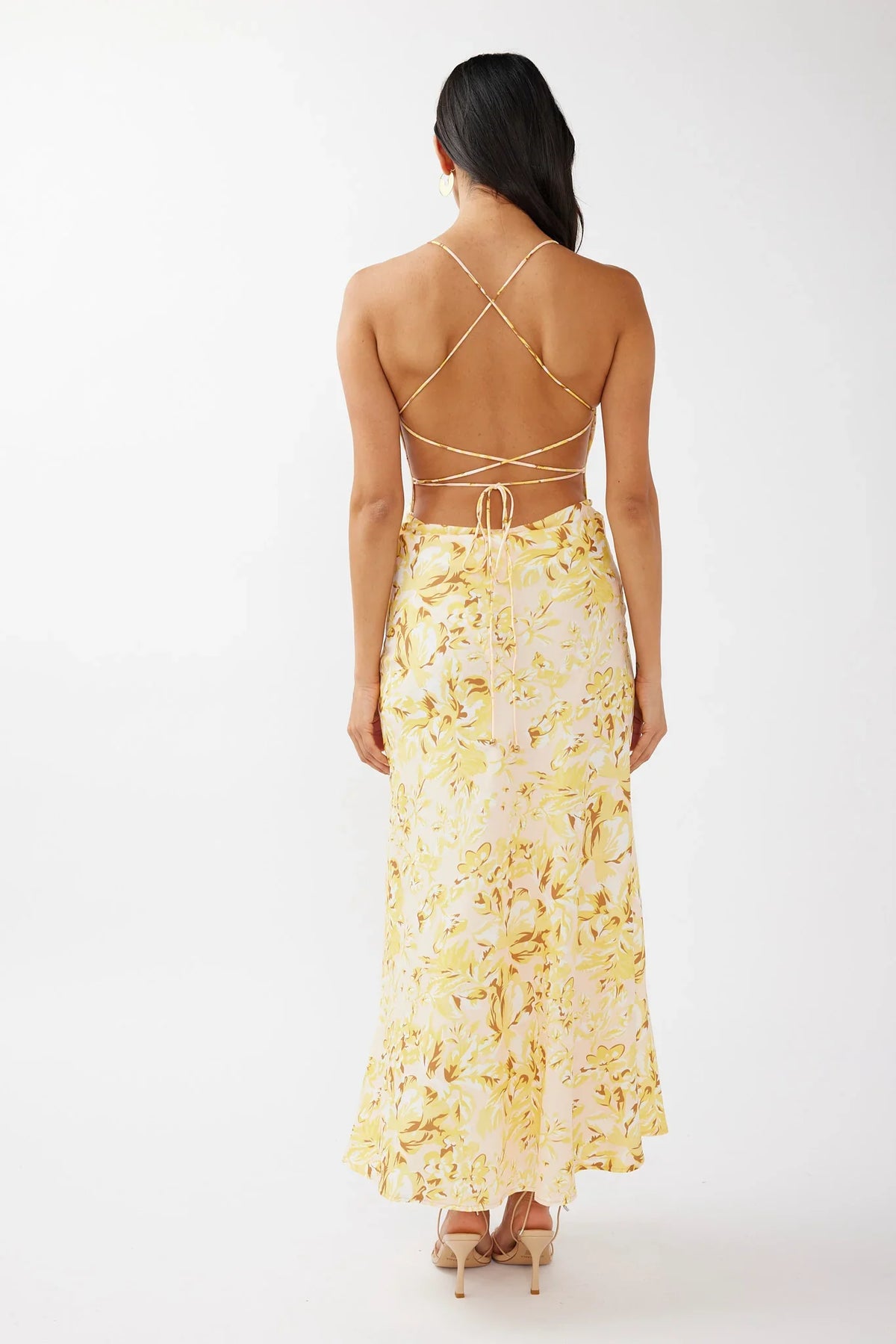 True Divine Strappy Back Maxi Dress Floral Sun