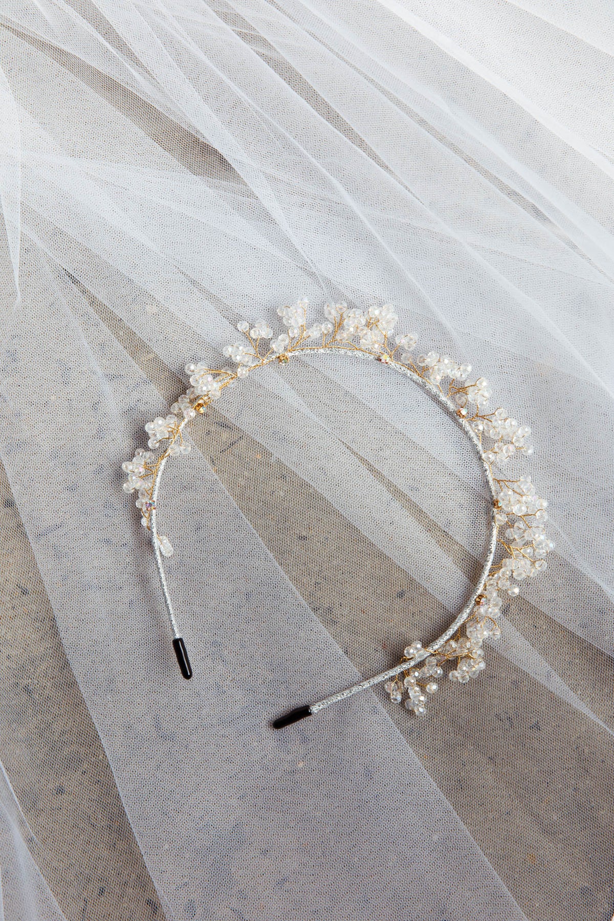 Feuille Crystal Headband Clear