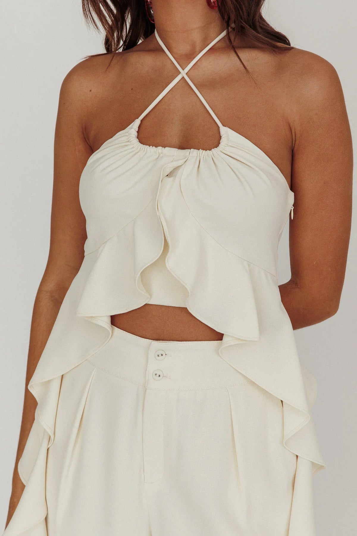 Songbird Halterneck Ruffle Cami Top
