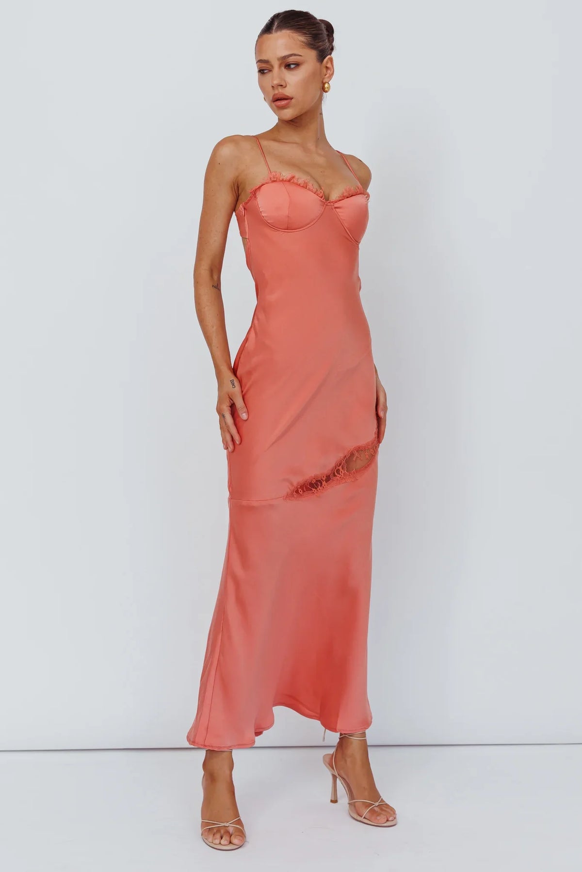 Sweet Talker Lace Trim Midi Dress Mango