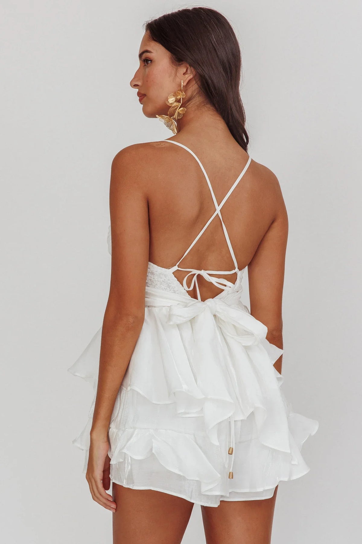 Summer Dream Tiered Ruffle Romper Off White