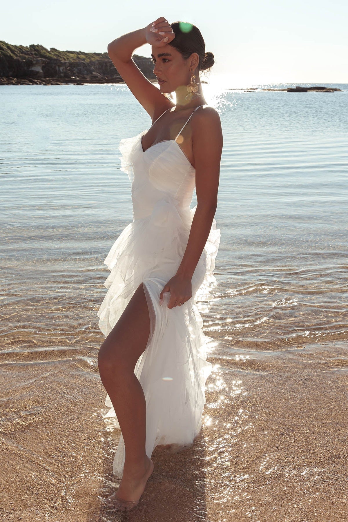 Sun To Me Tulle Maxi Dress Off White