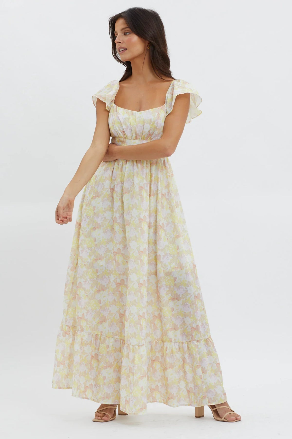 Touch The Sky Tied Back Maxi Dress Lemonade