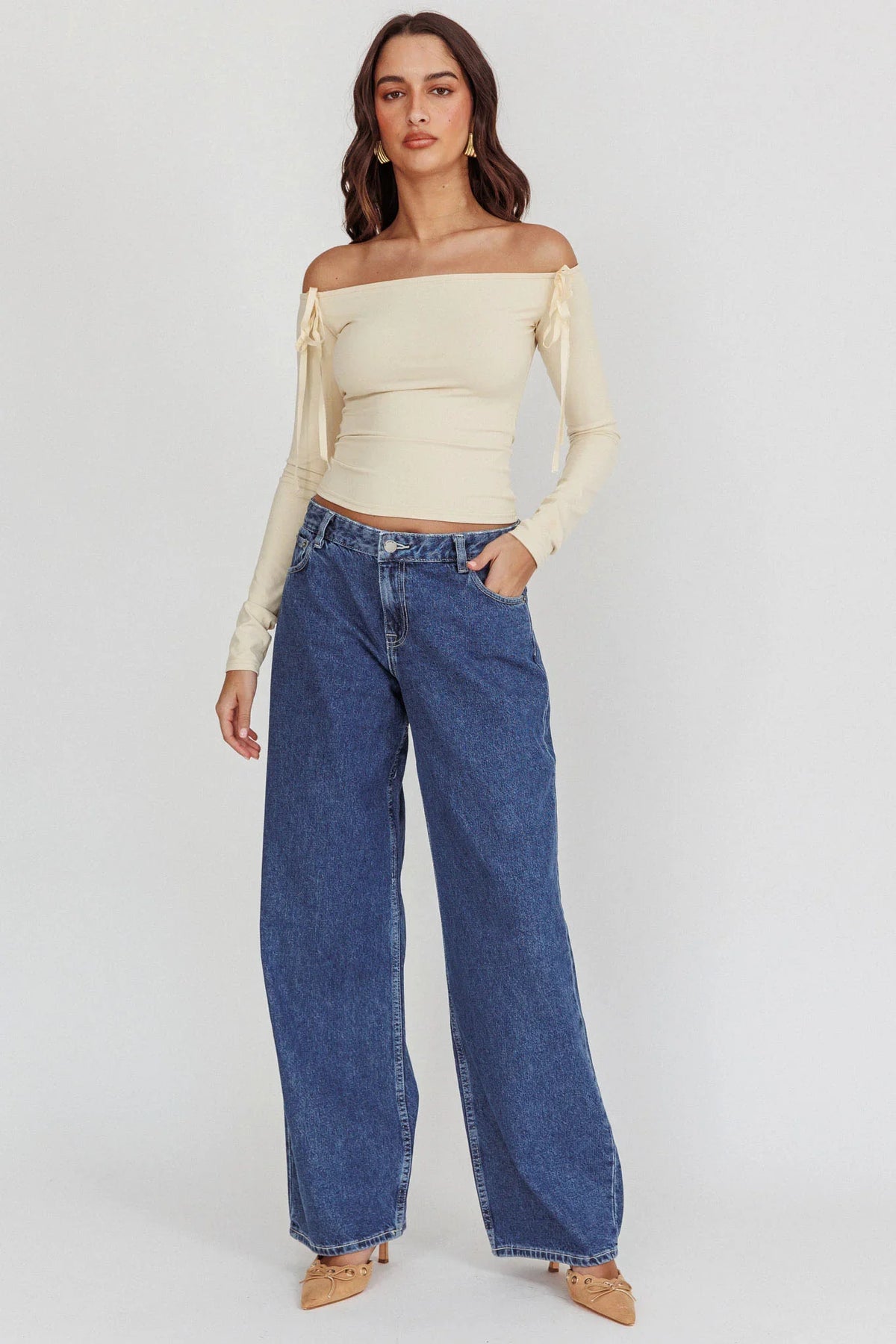 DR DENIM Hill Low Jeans Pebble Mid Stone