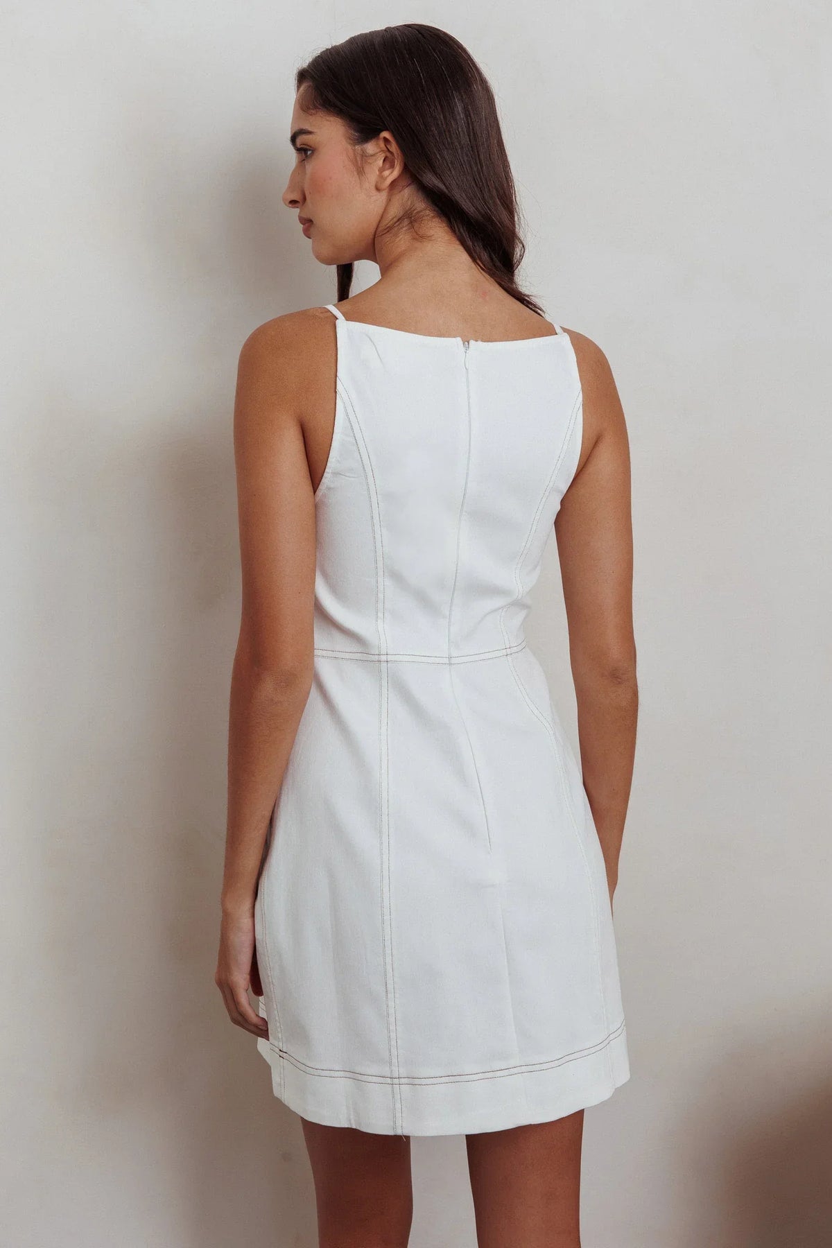 Love's Embrace Button Front Mini Dress Milk