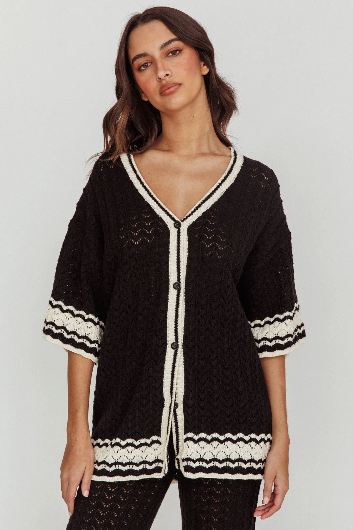 Rhodes Cotton Relaxed Knit Shirt Black