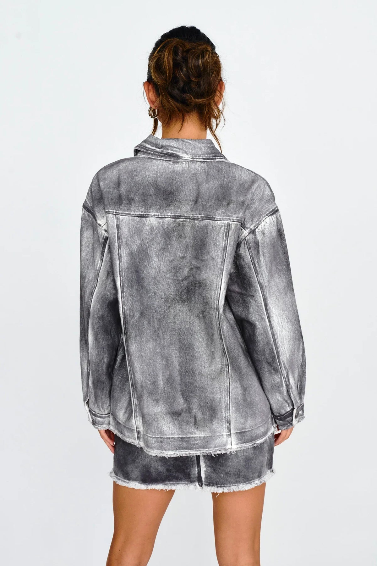 Decoy Distressed Jean Jacket Black/White