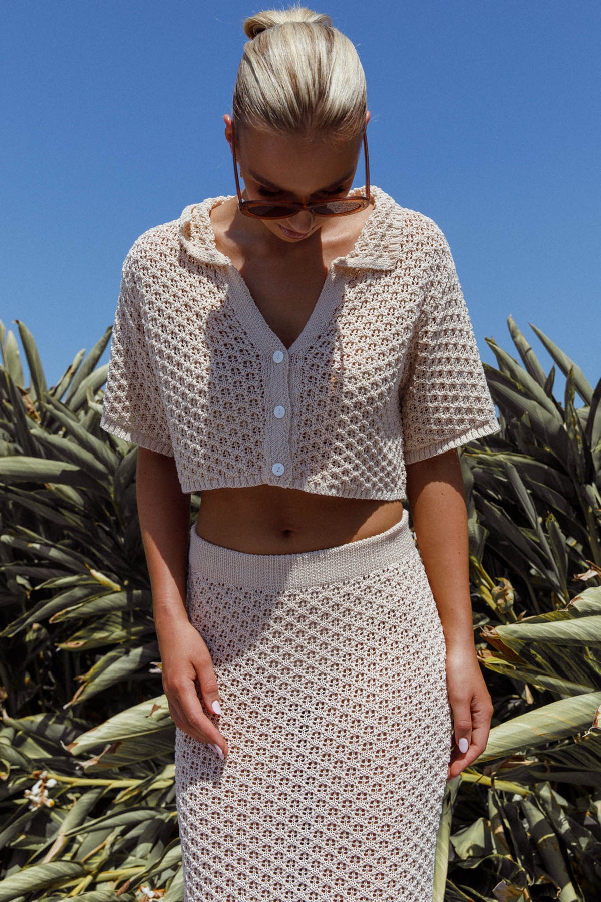 Summer Sunset Crochet Top Oat