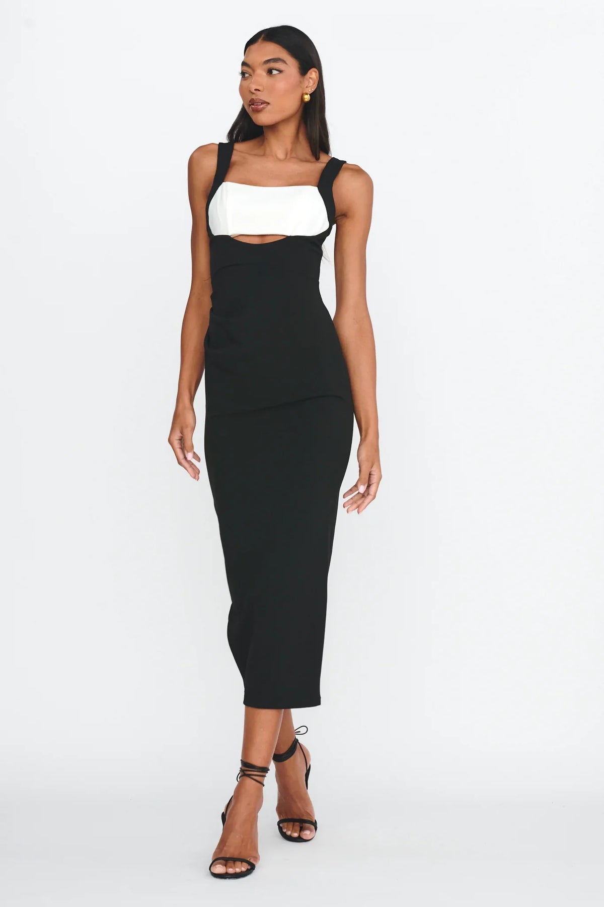 Move Maker Cut-Out Midi Dress Black
