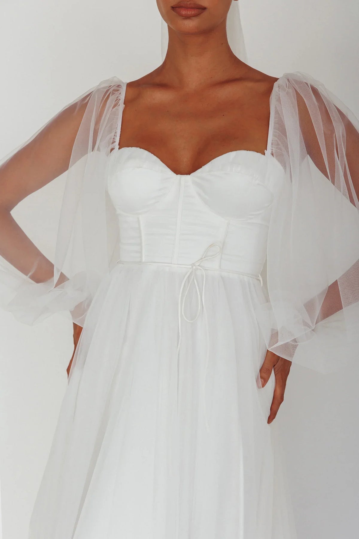Fairytale Dream Sheer Sleeve Maxi Dress White