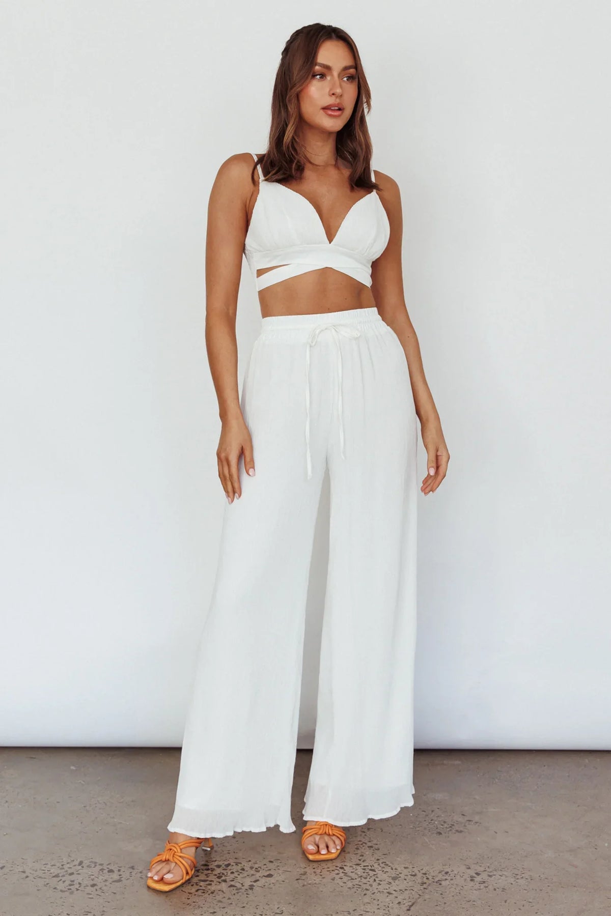 Cove Shirred Back Crop Top Ivory