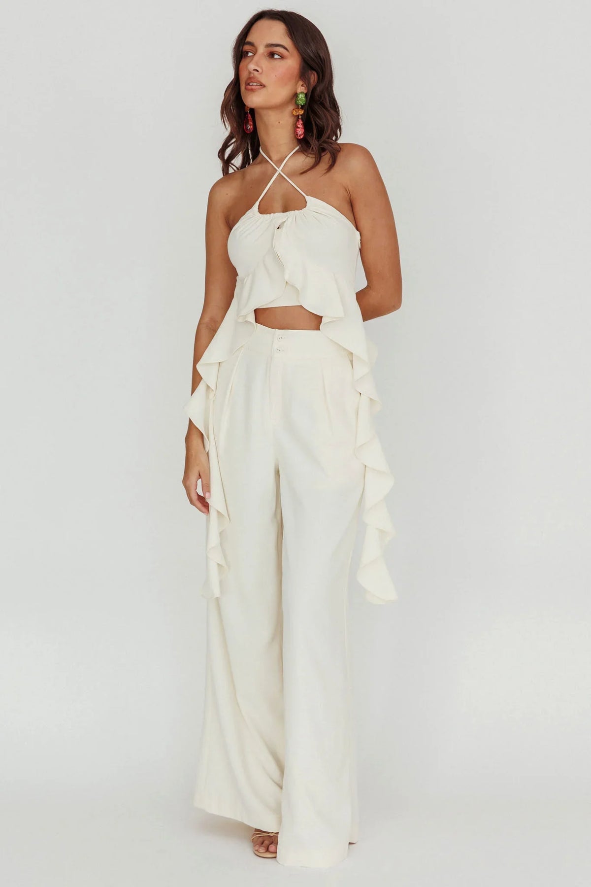 Songbird Halterneck Ruffle Cami Top