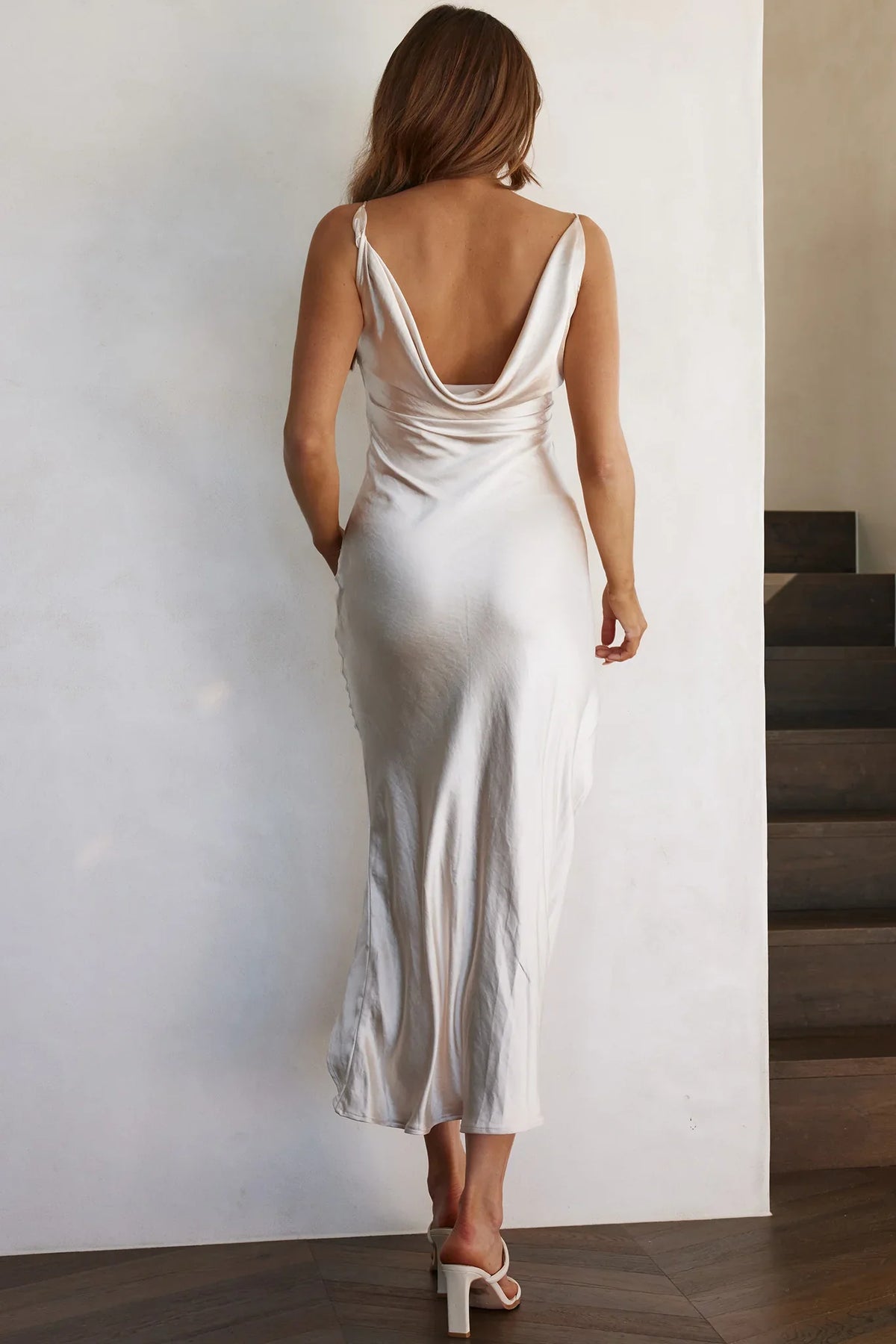 Hollywood Heartthrob Ruched Split Dress Champagne