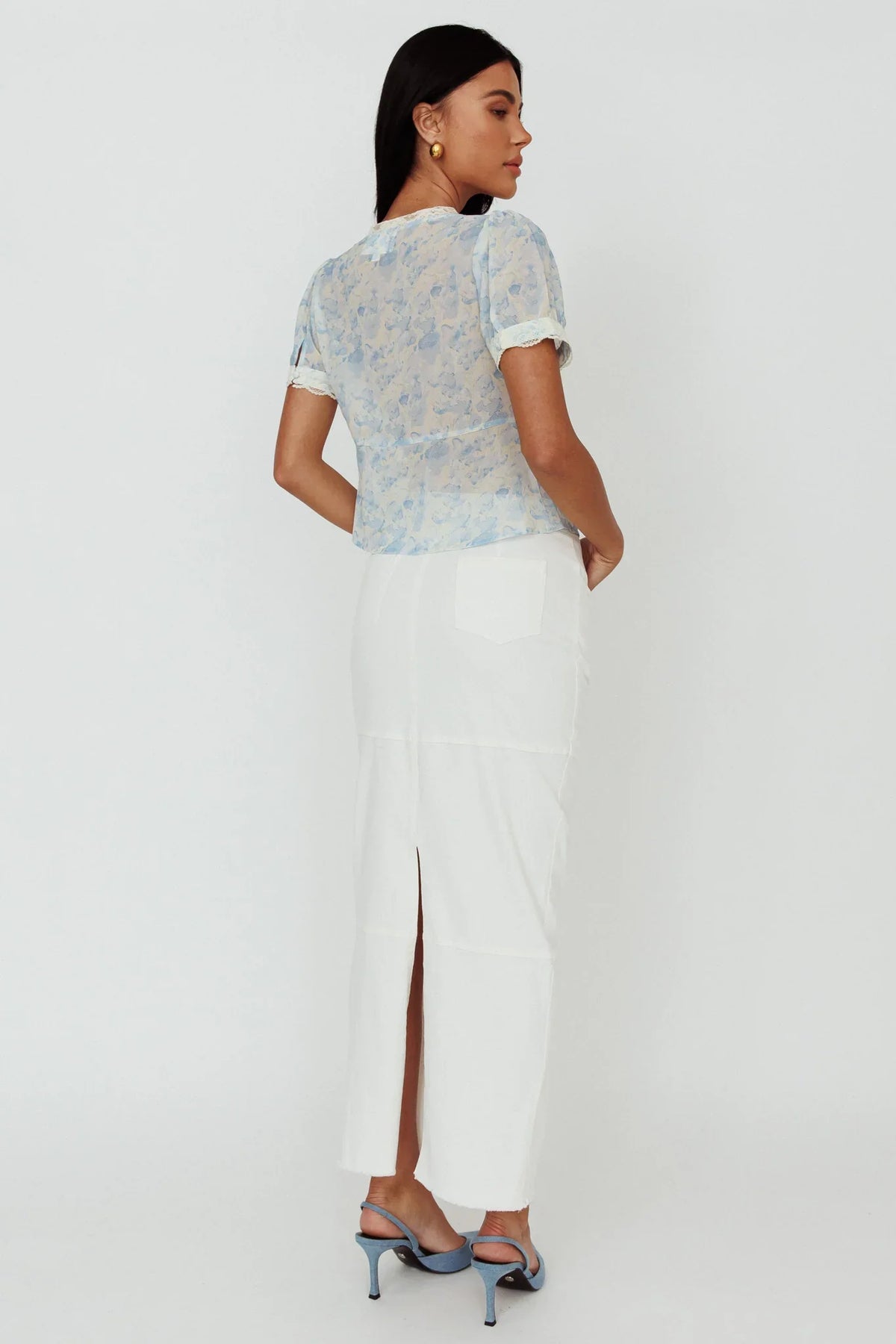 Thalia Pocket Maxi Skirt White