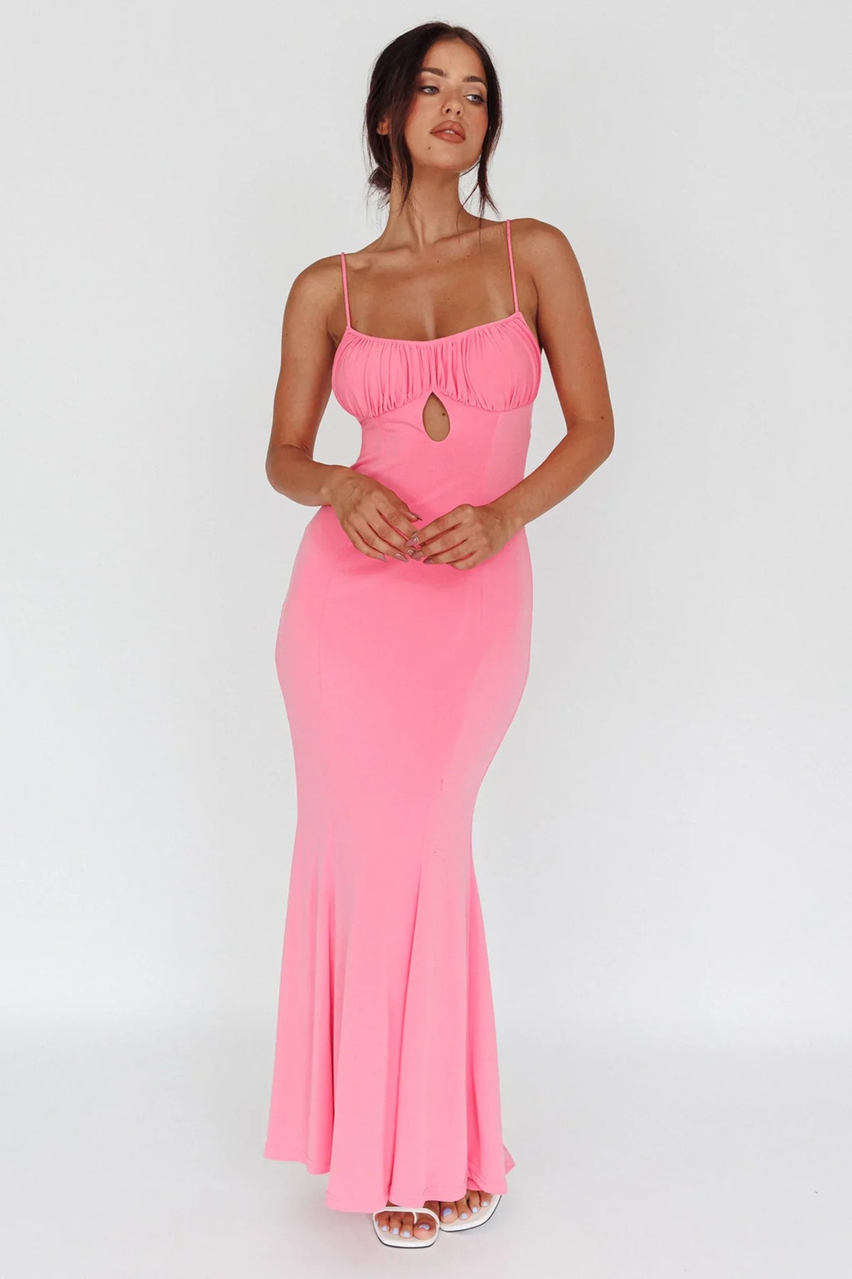 Marcella Keyhole Bust Maxi Dress Pink