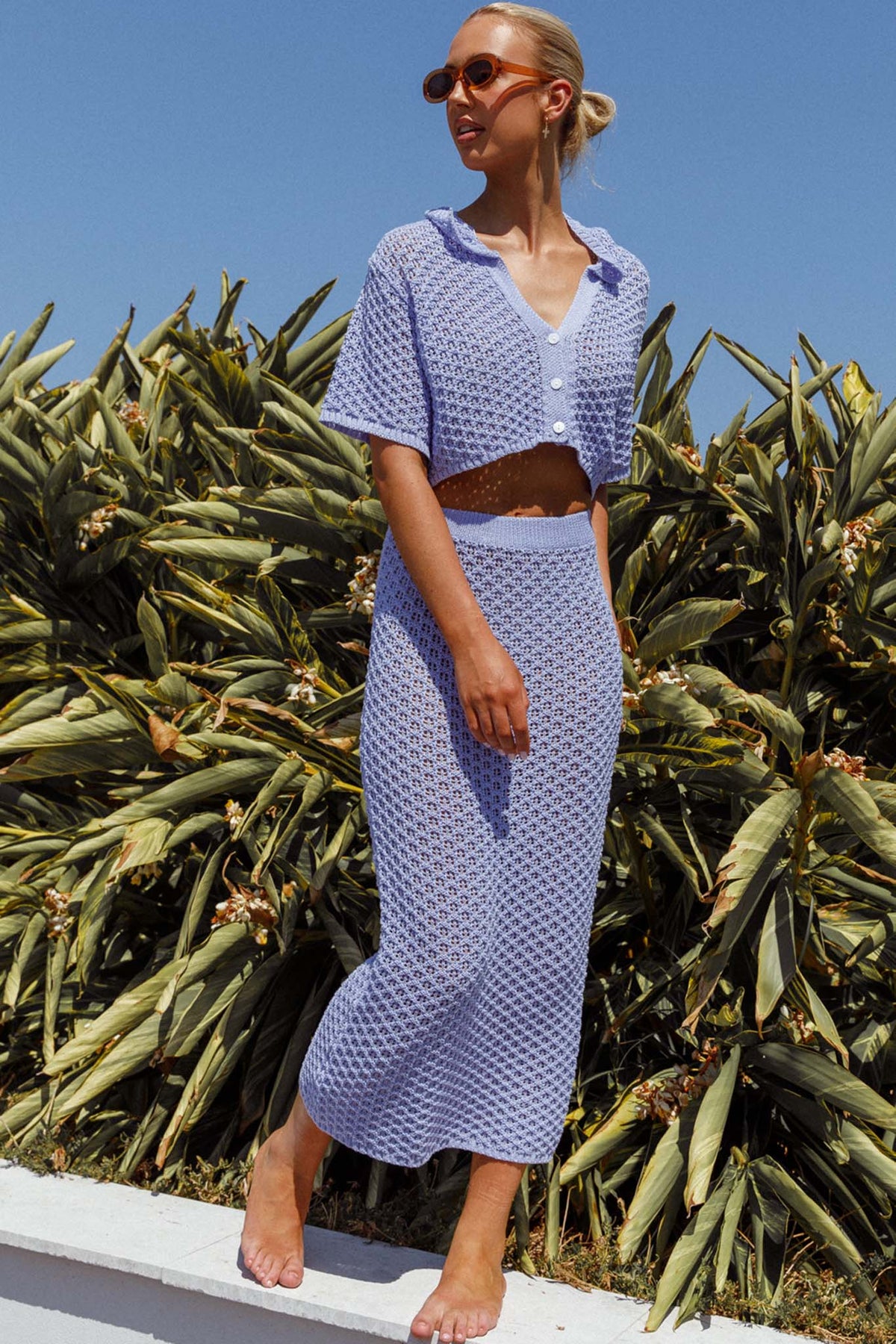 Summer Sunset Crochet Top Lavender