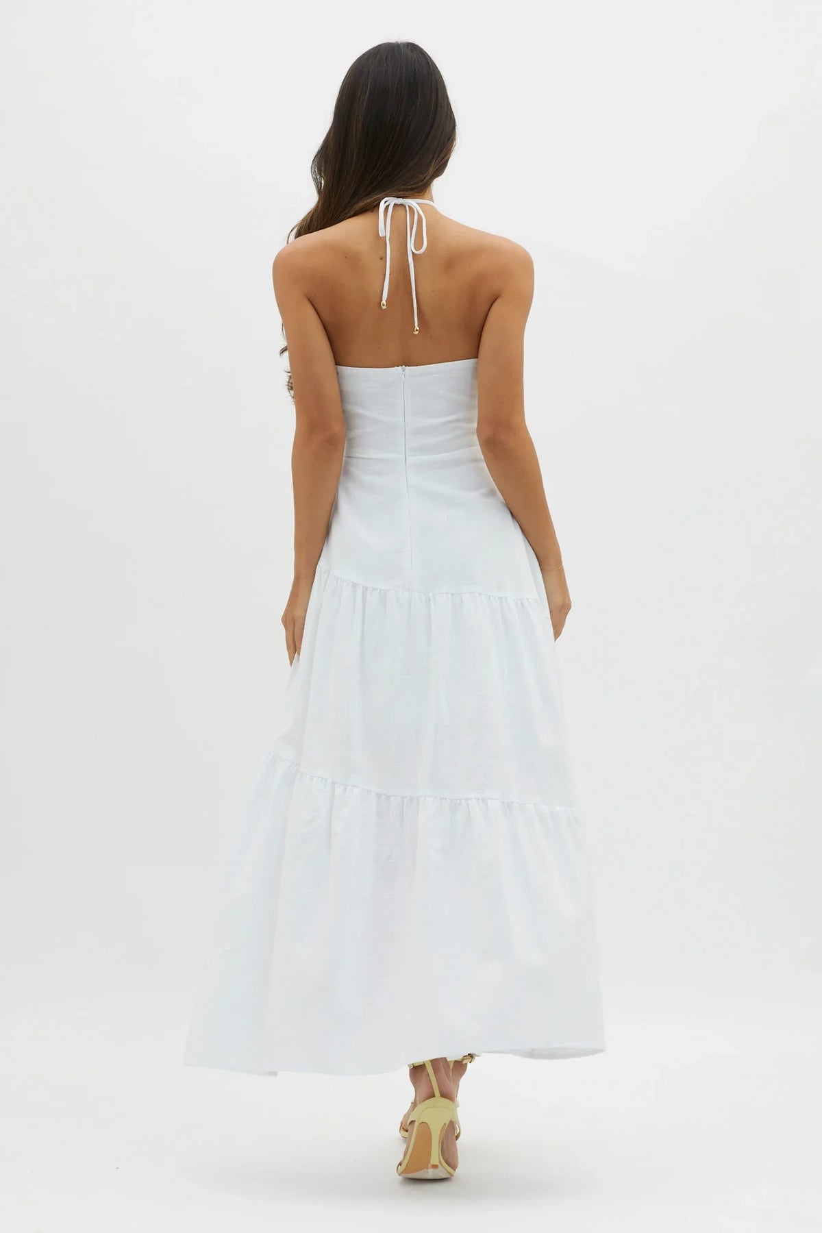 Bondi Rose Decoration Maxi Dress White