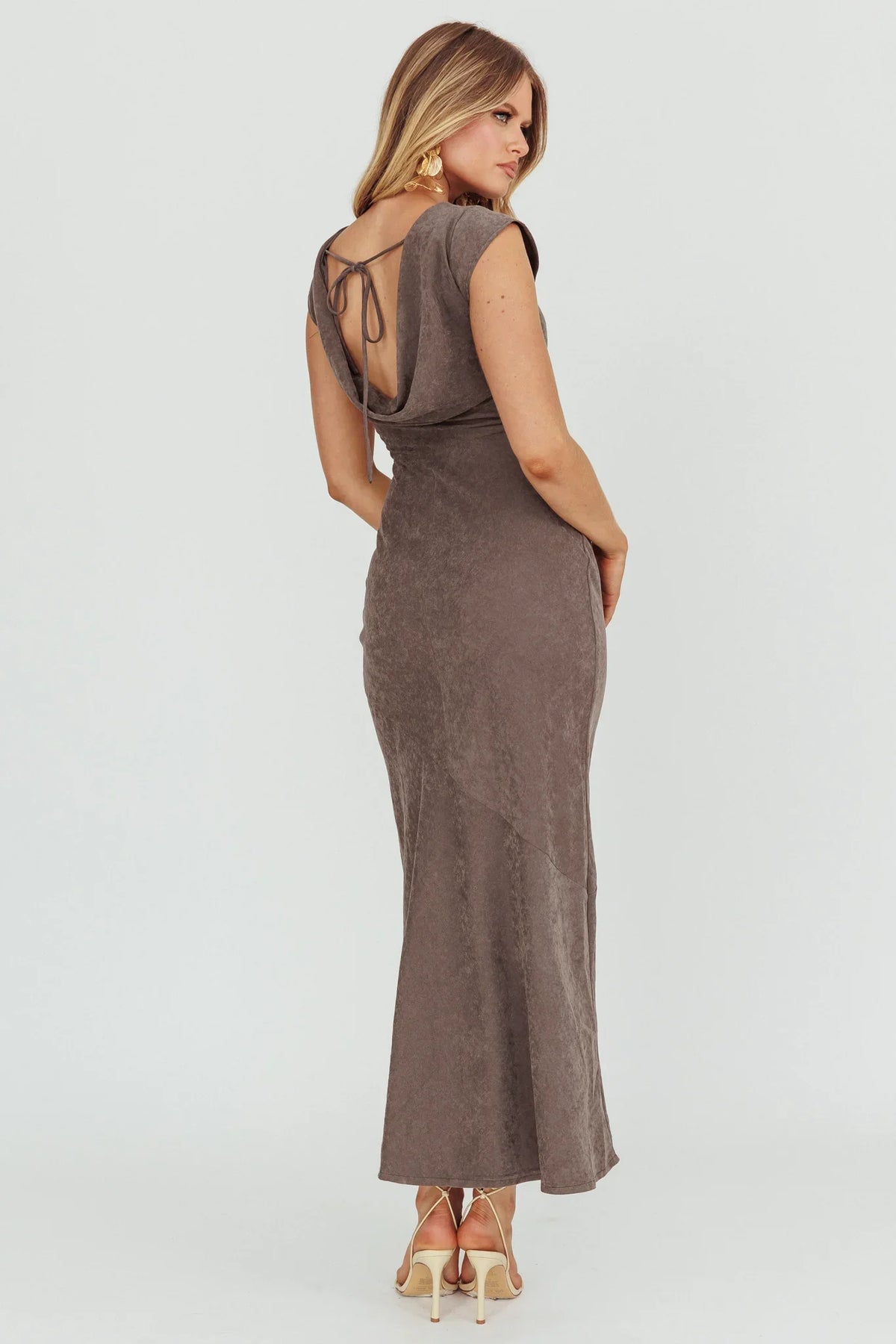 Maysa Cowl Back Maxi Dress Charcoal